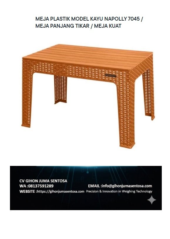 MEJA PLASTIK MODEL KAYU NAPOLLY 7045 / MEJA PANJANG TIKAR / MEJA KUAT