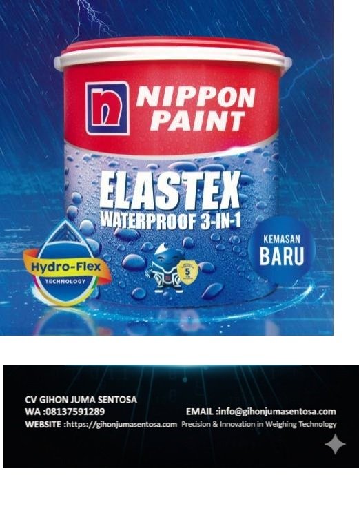 nipon cat nipon paint waterproof 3 in 1 elastex. cat anti bocor galon 4kg.