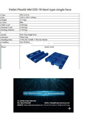 Pallet Plastik NM 1210-16 Nest type single face