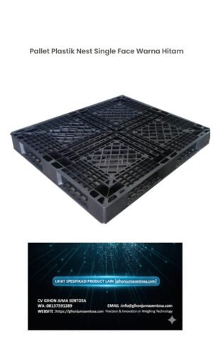 Pallet Plastik Nest Single Face Warna Hitam